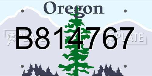 B814767 Oregon License Plate