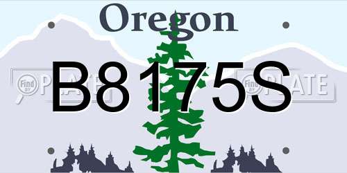 B8175S Oregon License Plate