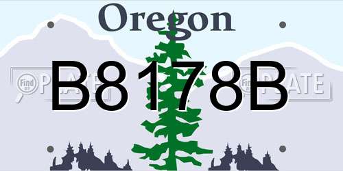 B8178B Oregon License Plate