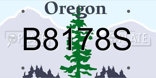 B8178S Oregon License Plate