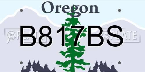 B817BS Oregon License Plate