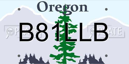 B81LLB Oregon License Plate