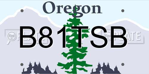 B81TSB Oregon License Plate