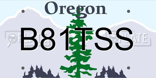 B81TSS Oregon License Plate