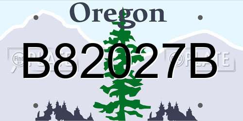 B82027B Oregon License Plate