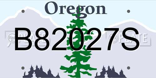 B82027S Oregon License Plate