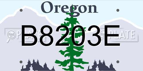 B8203E Oregon License Plate
