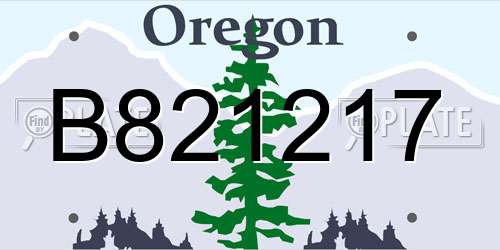 B821217 Oregon License Plate