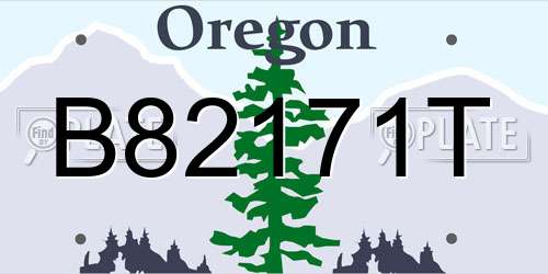 B82171T Oregon License Plate