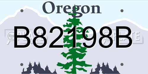B82198B Oregon License Plate