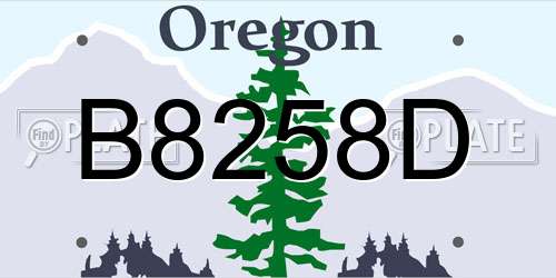B8258D Oregon License Plate