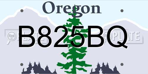B825BQ Oregon License Plate