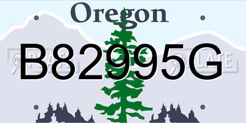 B82995G Oregon License Plate