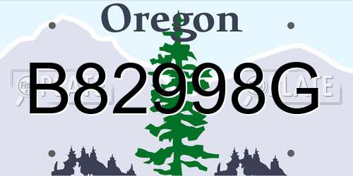 B82998G Oregon License Plate