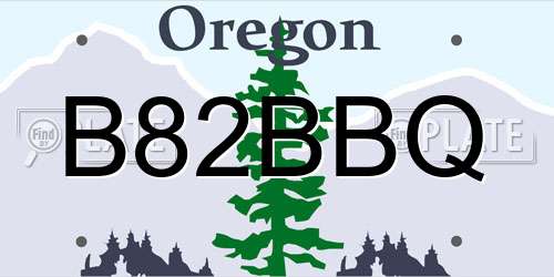 B82BBQ Oregon License Plate