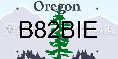 B82BIE Oregon License Plate