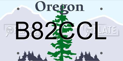 B82CCL Oregon License Plate