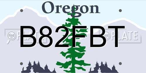 B82FBT Oregon License Plate