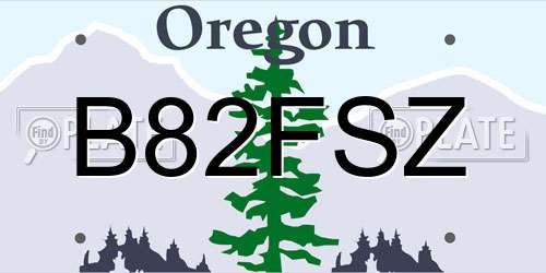 B82FSZ Oregon License Plate