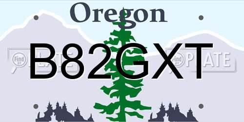 B82GXT Oregon License Plate