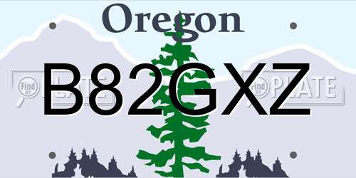 B82GXZ Oregon License Plate