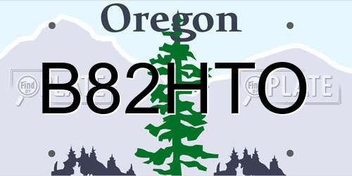 B82HTO Oregon License Plate