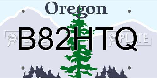 B82HTQ Oregon License Plate