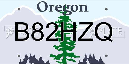 B82HZQ Oregon License Plate