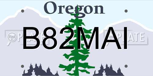 B82MAI Oregon License Plate