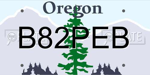 B82PEB Oregon License Plate