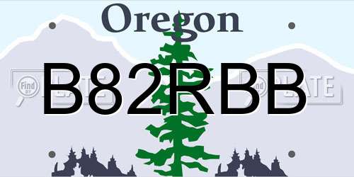 B82RBB Oregon License Plate