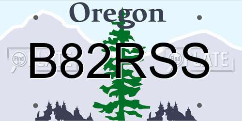 B82RSS Oregon License Plate