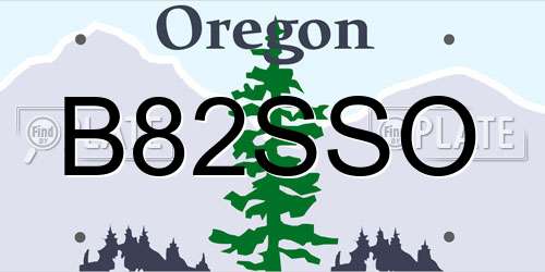 B82SSO Oregon License Plate