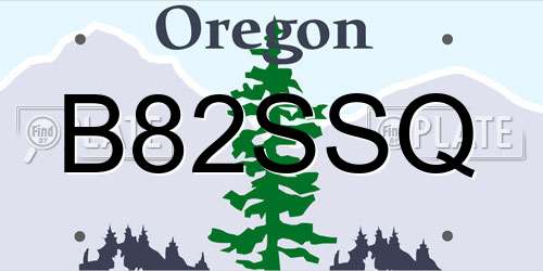 B82SSQ Oregon License Plate