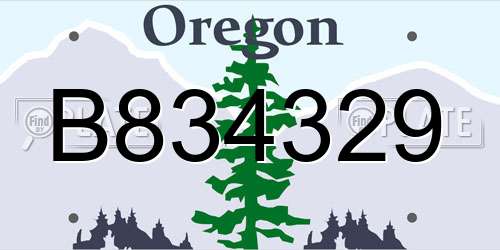 B834329 Oregon License Plate