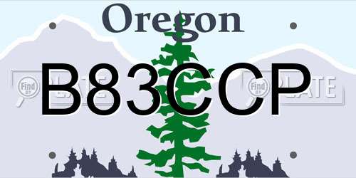 B83CCP Oregon License Plate