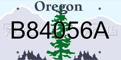 B84056A Oregon License Plate