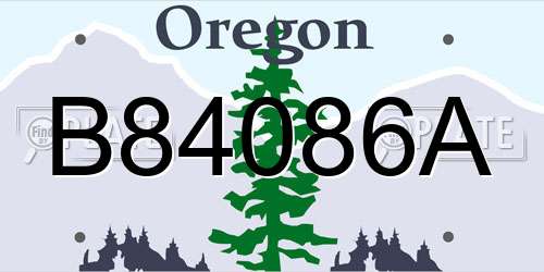 B84086A Oregon License Plate