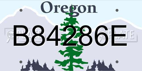 B84286E Oregon License Plate