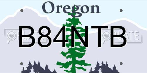 B84NTB Oregon License Plate