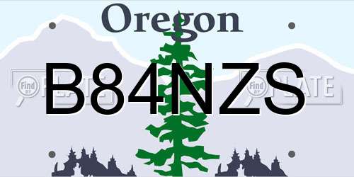 B84NZS Oregon License Plate