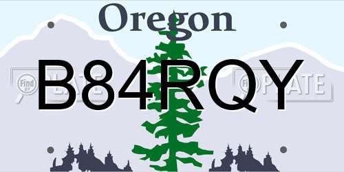 B84RQY Oregon License Plate