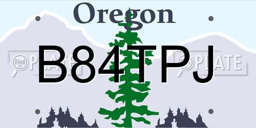 B84TPJ Oregon License Plate