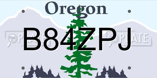 B84ZPJ Oregon License Plate