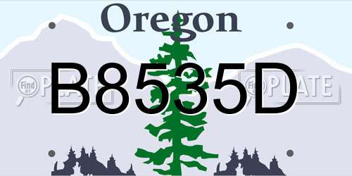 B8535D Oregon License Plate