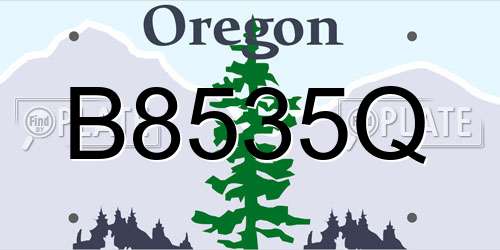 B8535Q Oregon License Plate