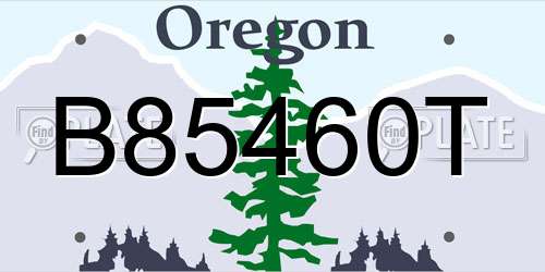 B85460T Oregon License Plate