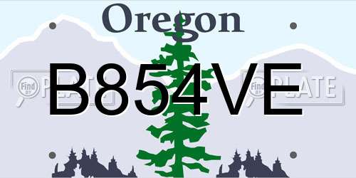 B854VE Oregon License Plate