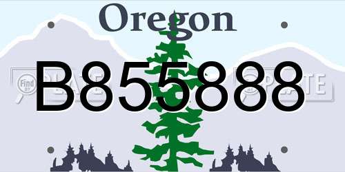 B855888 Oregon License Plate