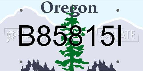 B85815I Oregon License Plate